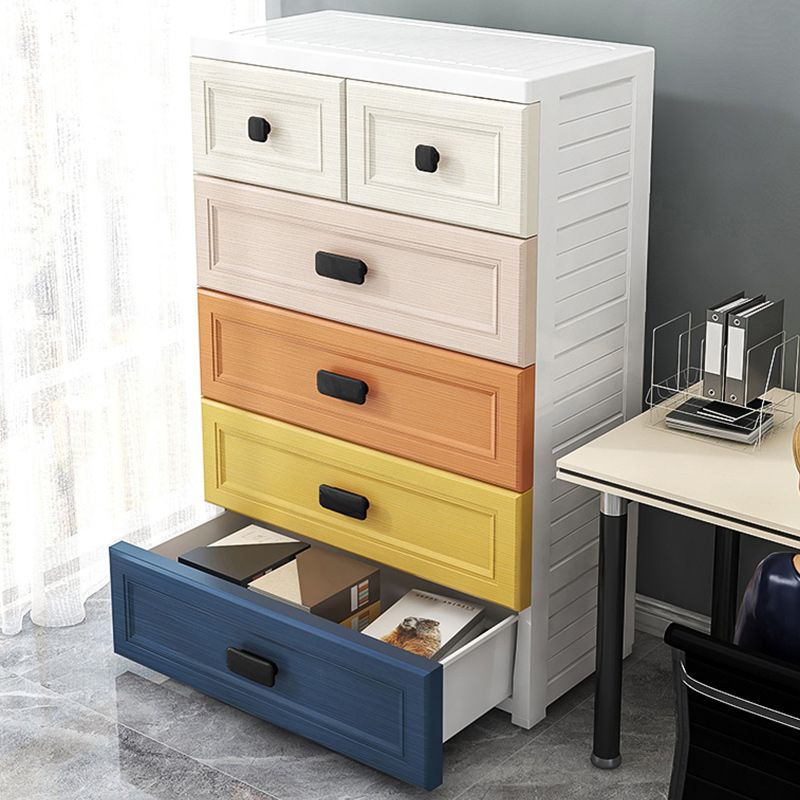 Modern Style Non-Hanging Armoire Plastic Home Storage Cabinet with Drawers
