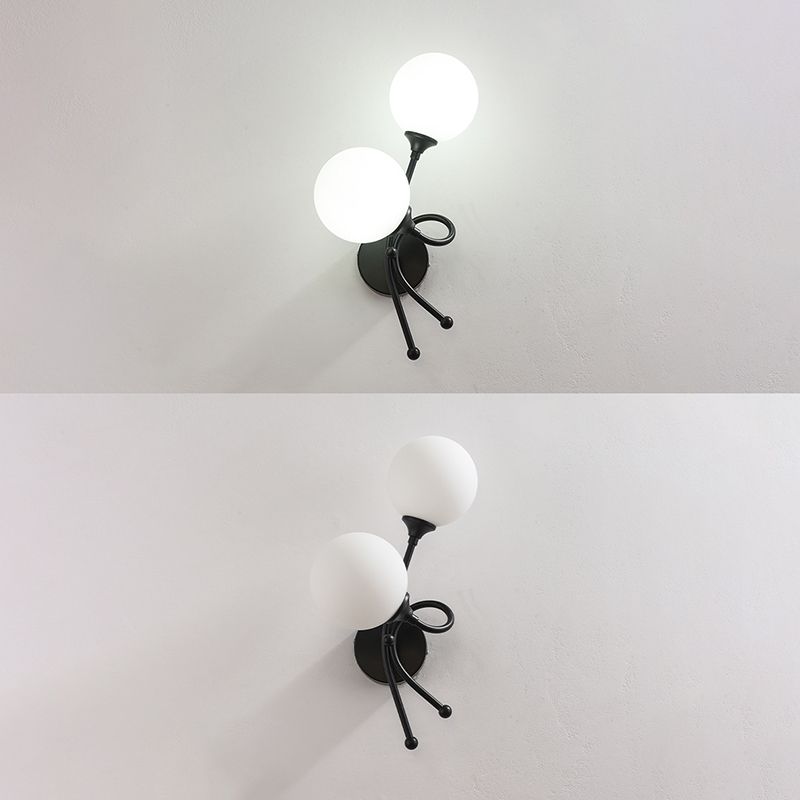 Zeitgenössische Glaswandleuchten mit zwei Kopfmetallwandleuchte für Wohnzimmer