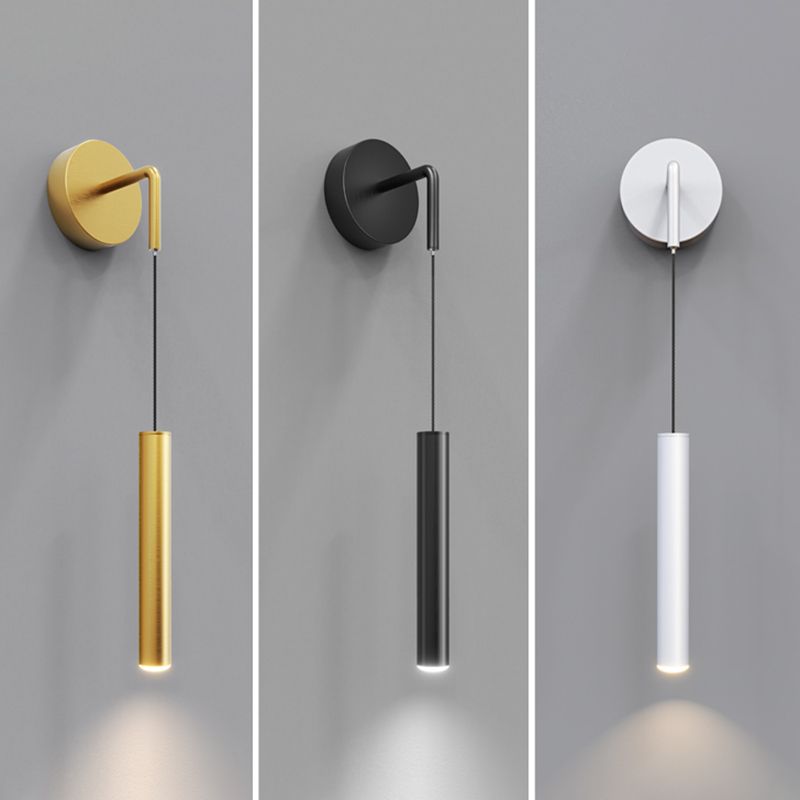 Cylinder Shape Metal Wall Lighting Idea Modern Style 1 Light Wall Mounted Lamp