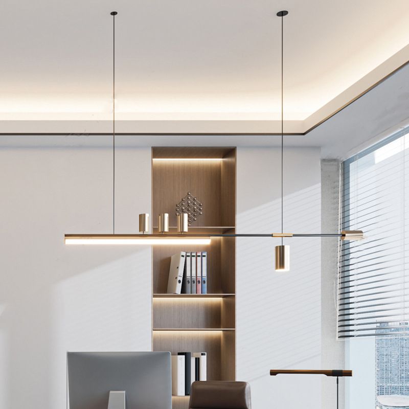 3/6-Light Black Kitchen Island Lighting Modernism Metal Ceiling Light