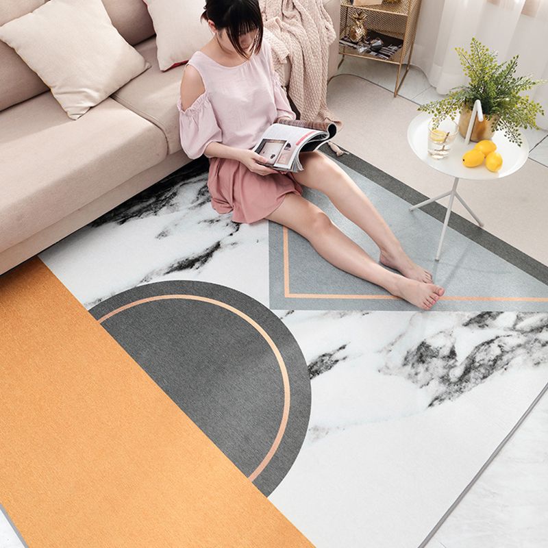 Glam Geometric Print Rug Multicolor Contemporary Rug Polypropylene Machine Wash Anti-Slip Pet Friendly Rug for Home