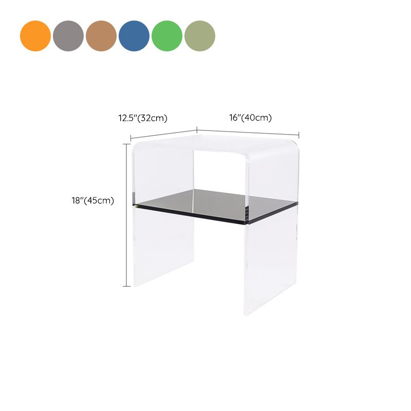 12" Wide Glam Corner Table Acrylic Storage Accent Side Table