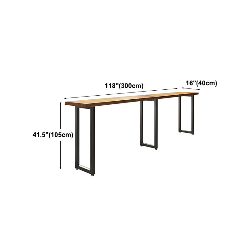 Modern Wood Pub Table with Rectangle Table Top Black Trestle Table with 42-inch Height