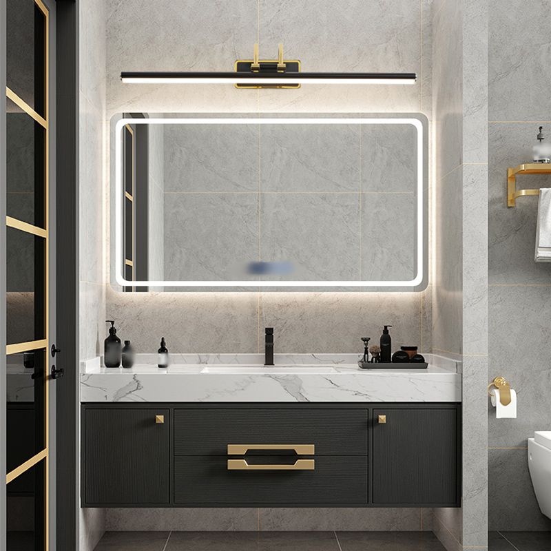 Linear Shape Metal Mirror Wall Light Modern 1-Light Mirror Wall Mount Light