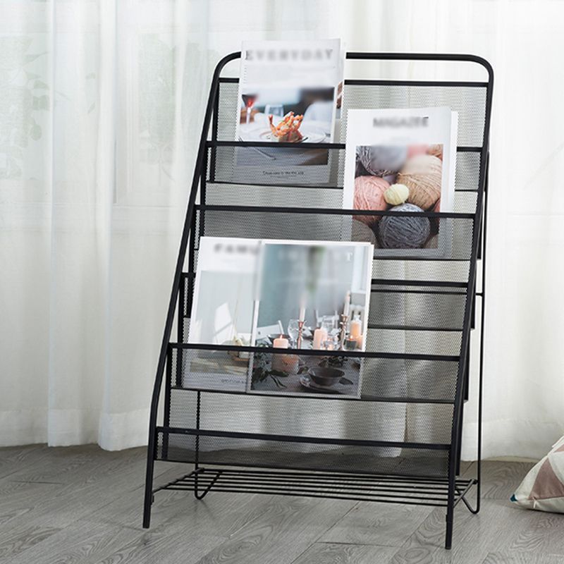 Modern Metal Ladder Bookshelf Iron Closed Back Bookcase for Home