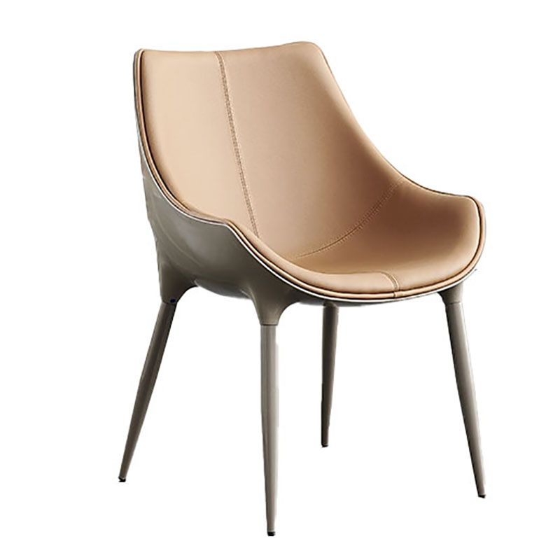 Silla de comedor de metal de estilo moderno, sillas laterales con brazo de comedor para cocina (juego de 2)