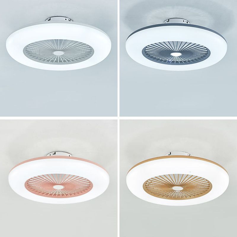 Kreisförmige Wohnheimzimmer LED Deckenlüfter Beleuchtung Metallmakaron unsichtbarer Blüterhalterung