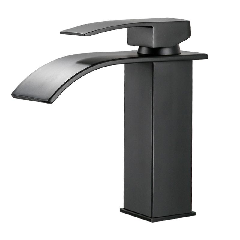 American Style 1 Handle Waterfall Basin Faucet, Bathroom Water Sink Faucet with Drain