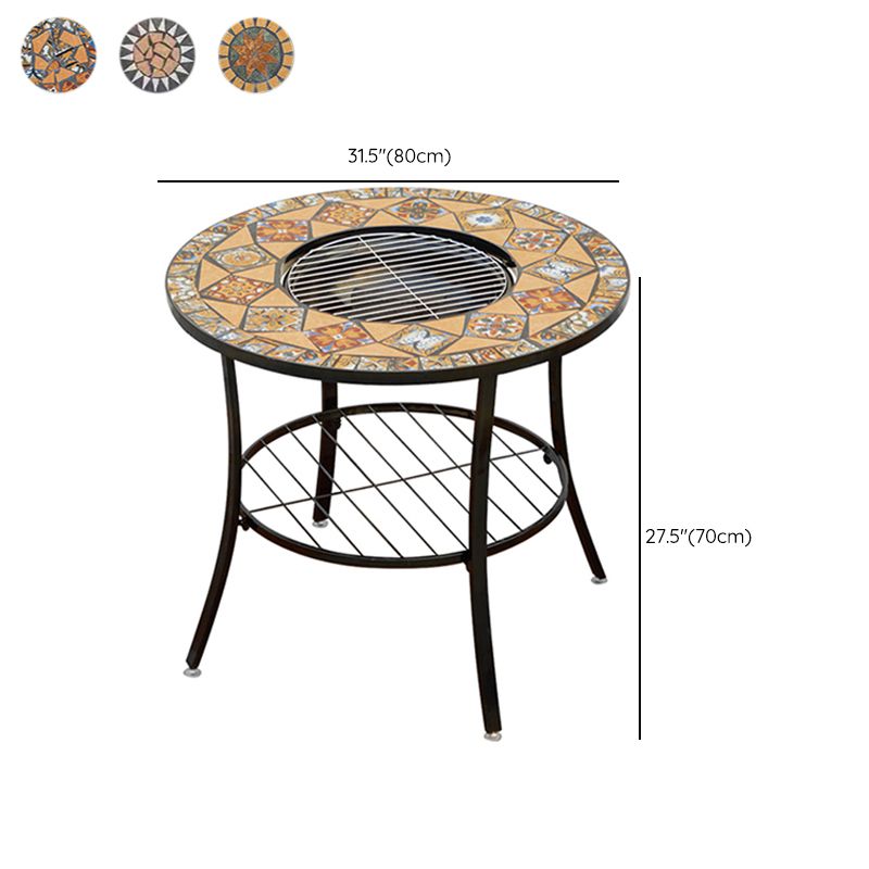 Boho Style Dining Set Round Ceramic Tile 1/3/5 Pieces Dining Set