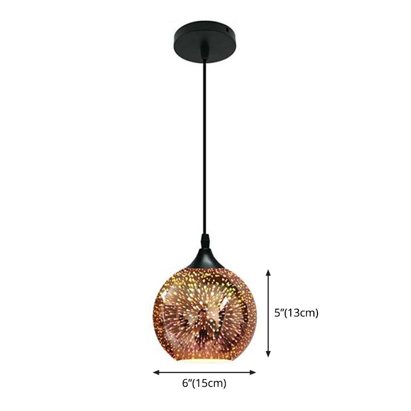 Modern Globe Ceiling Light with Mercucy Glass Shade Single Pendant Lighting