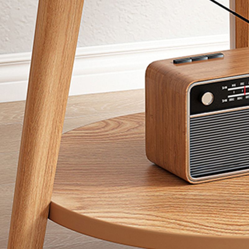 1 Cocktail Table Round Wood Modern 3 Legs Single Coffee Table