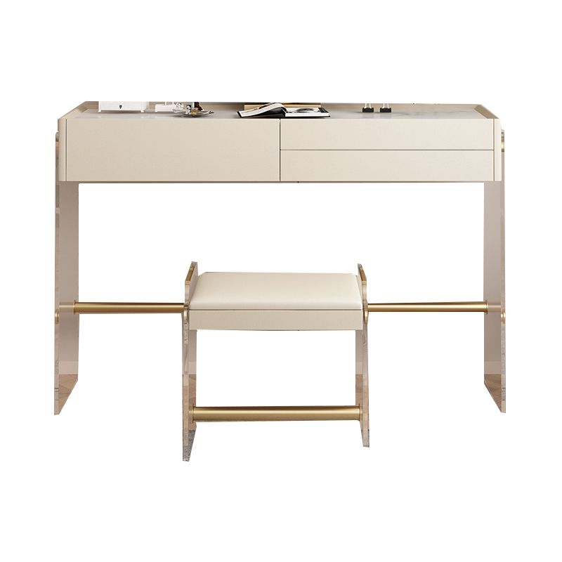 15.74" Wide Make-up Vanity with 3 Storage Drawers Bright White Dresser