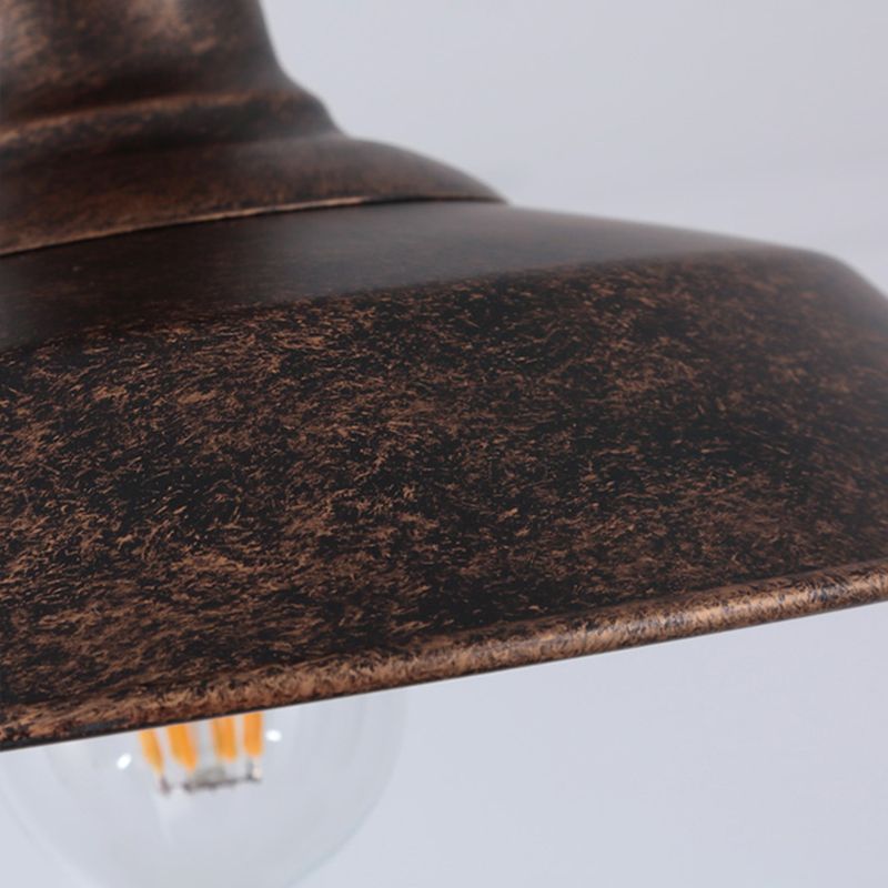 Plafoniera da portico a forma di fienile, retrò, industriale, in metallo, a 1 luce, a semi-incasso