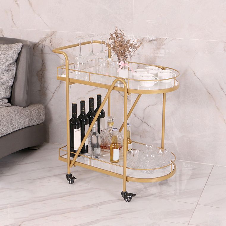 Contemporary 31.1"H Rolling Prep Table Metal Prep Table for Home Use