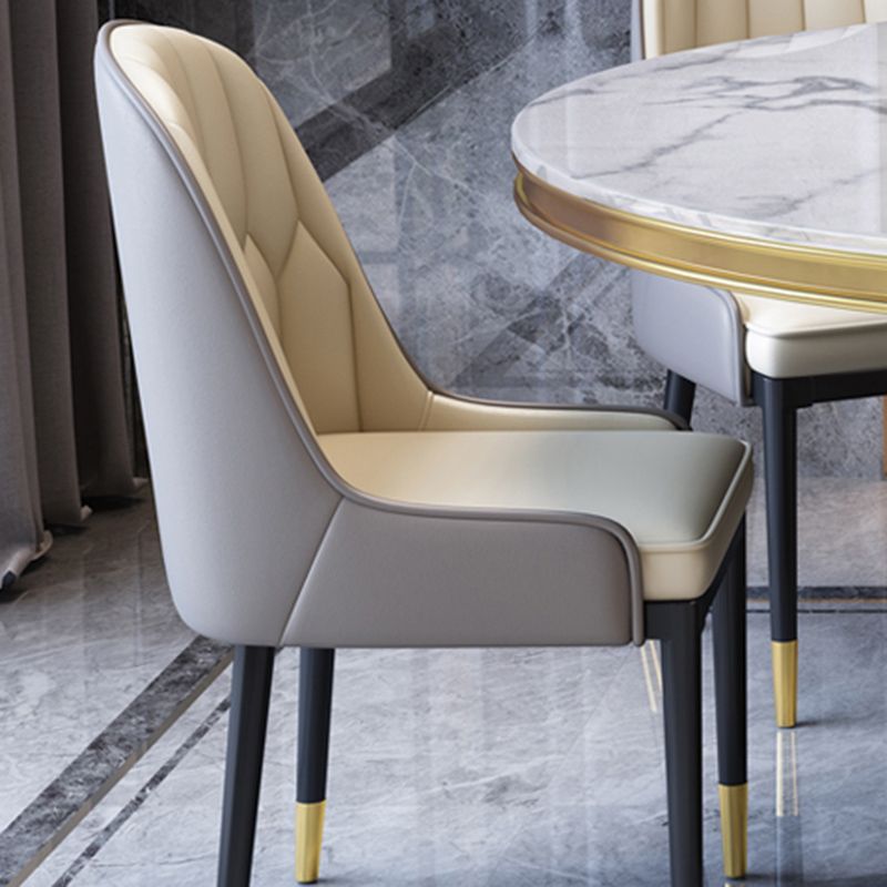 Modern Marble Dining Table Set 1/2/5/7 Pieces with Metal Base Kitchen Furniture Set