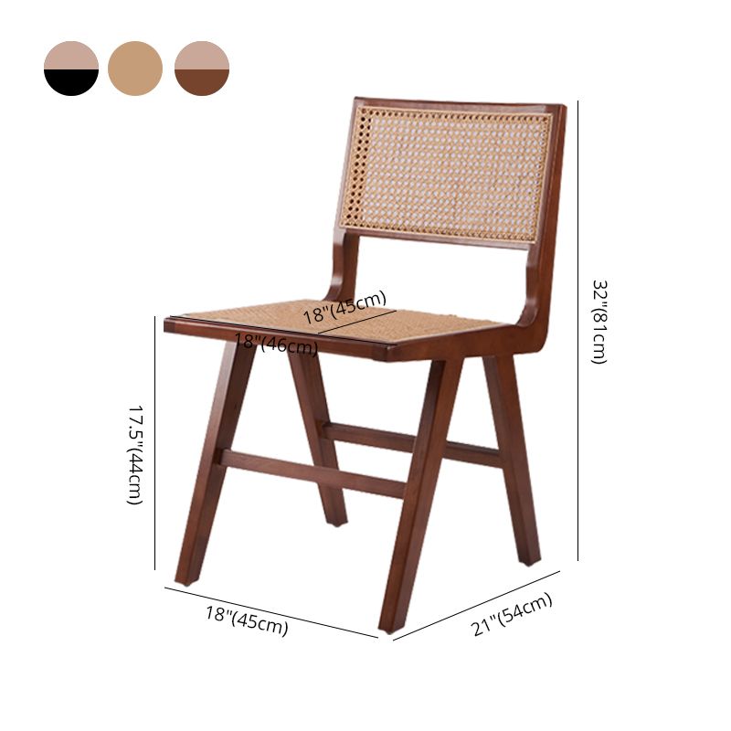 Silla de comedor de madera tradicional, respaldo de caña de cocina, silla lateral de comedor con respaldo abierto