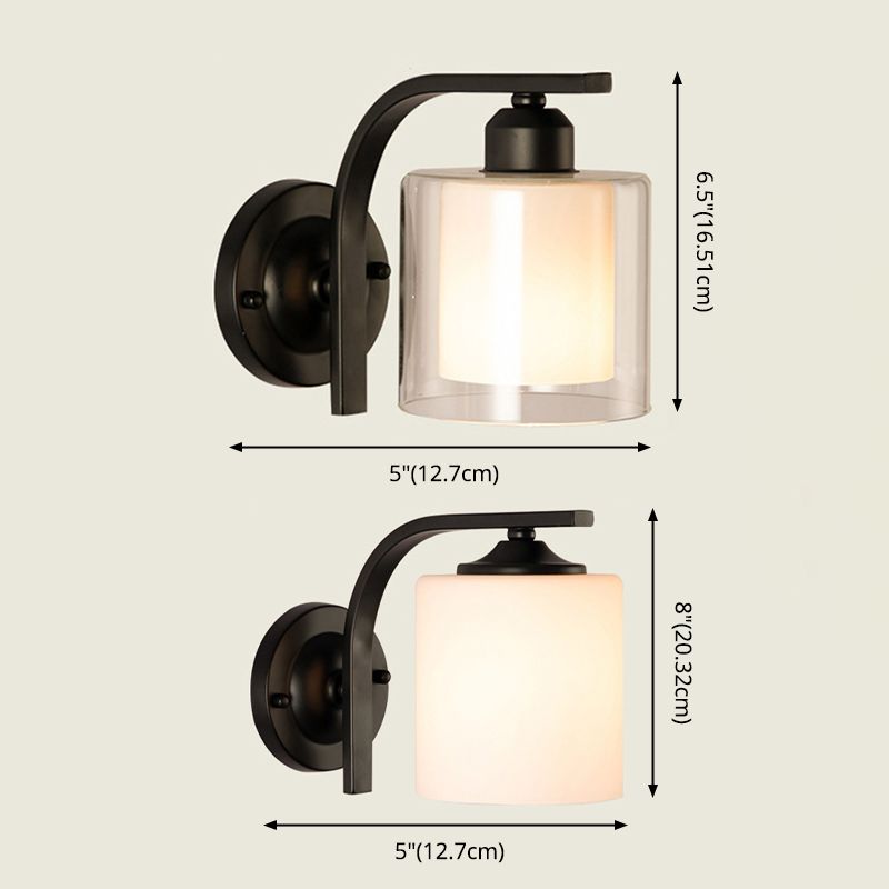 1-Licht-Halbzylinder Wandleuchte modern