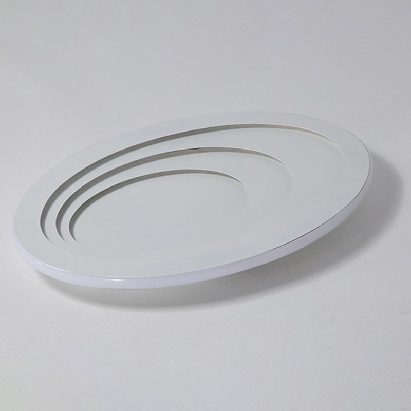 Plafonnier LED à montage encastré pour chambre à coucher, luminaire de plafond blanc de Style moderne avec abat-jour ovale en acrylique