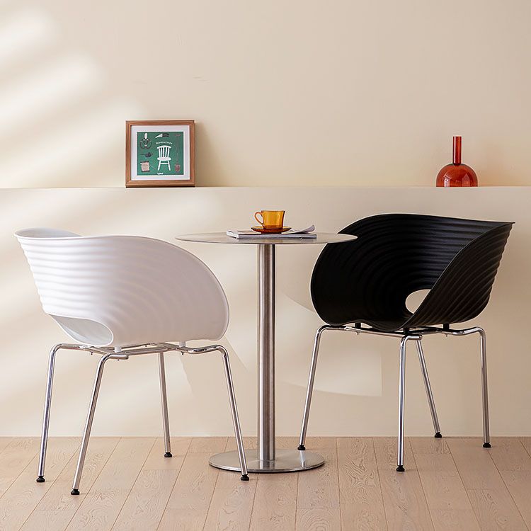 Contemporary Dining Chair Arm Chairs with Metal Legs for Kitchen