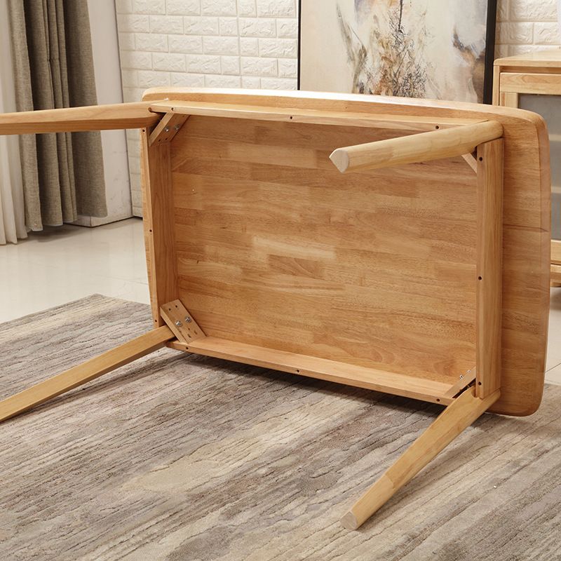 Modern Style Solid Wood Dining Set with Rectangle Shape Table and 4 Legs Base for Home Use