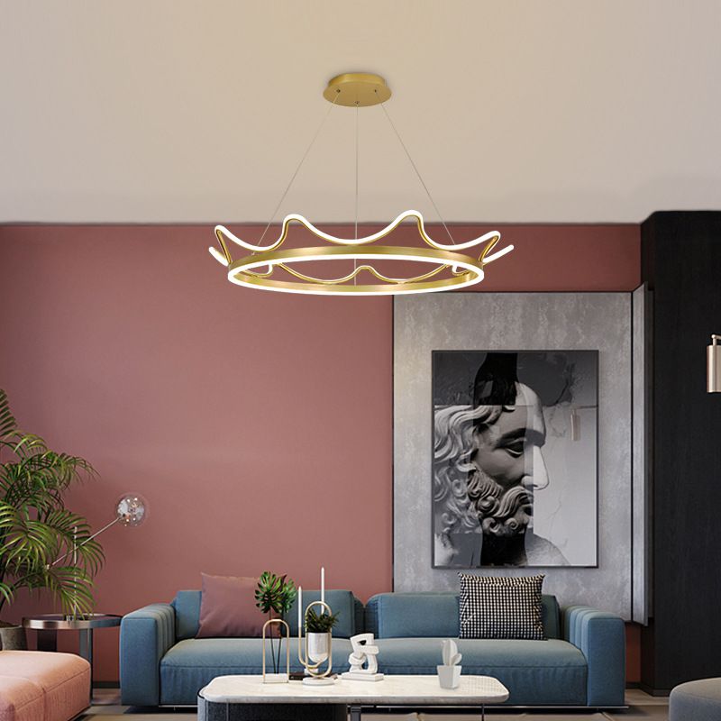 1 Light Crown Suspension Pendant Light