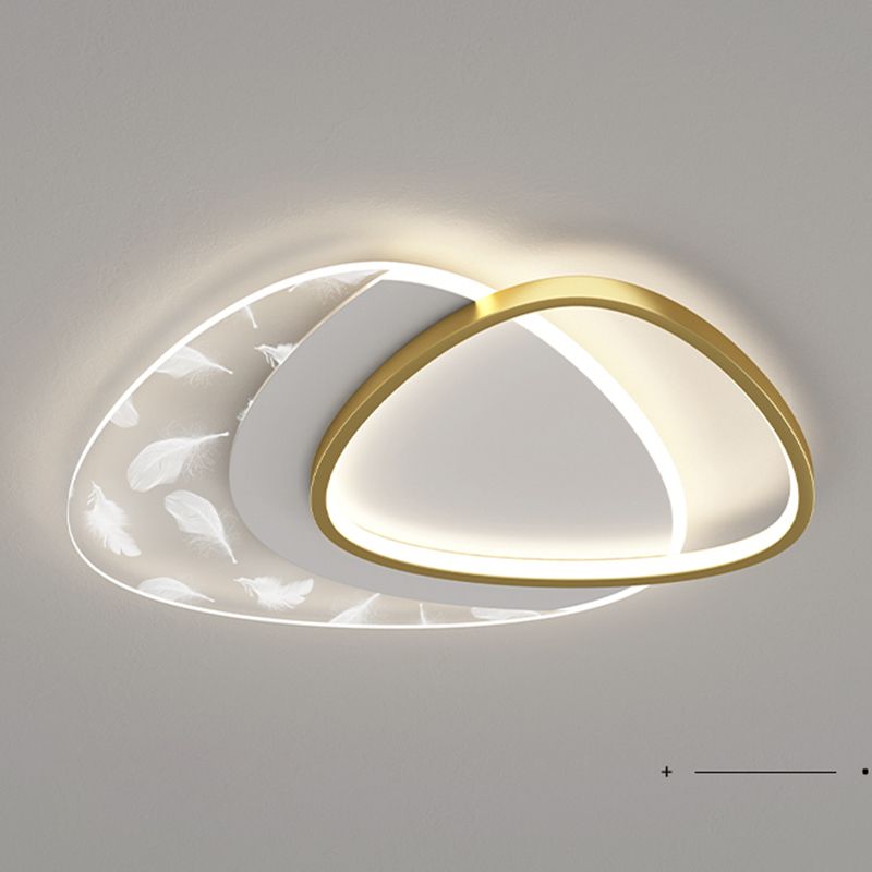 Plafonnier oblong en acrylique à montage encastré à LED en plumes à la mode moderne pour le salon