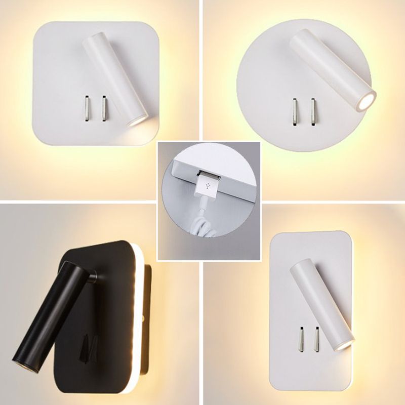 Modern Minimalist Style Cylinderical Sconce Light Fixtures Metal 2 Lights Wall Light