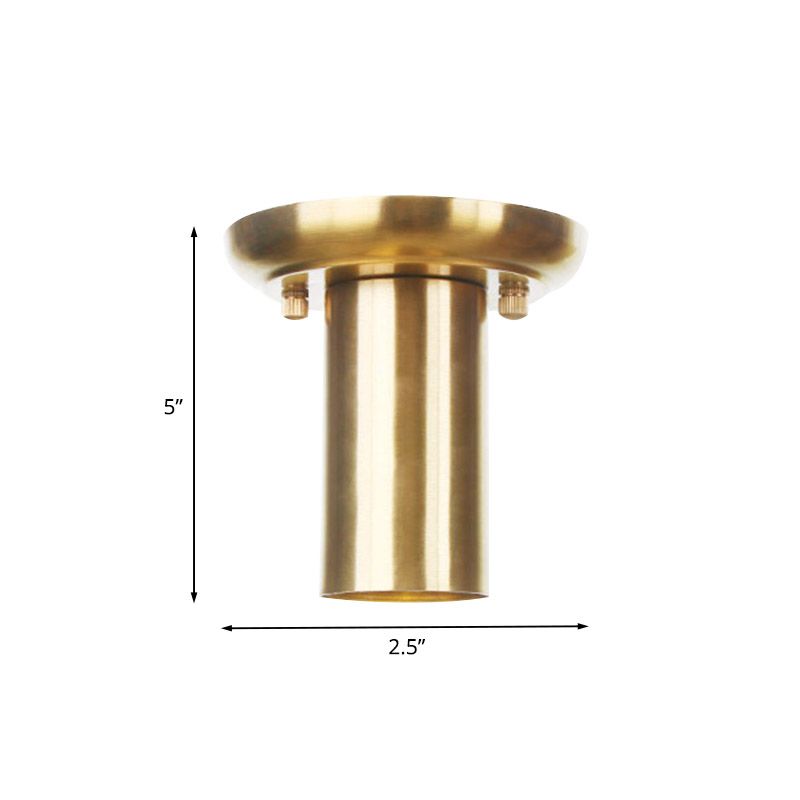 Metal Gold Finish Ceiling Flush Mount Tubular 1 Head Industrial Flushmount Lighting for Foyer
