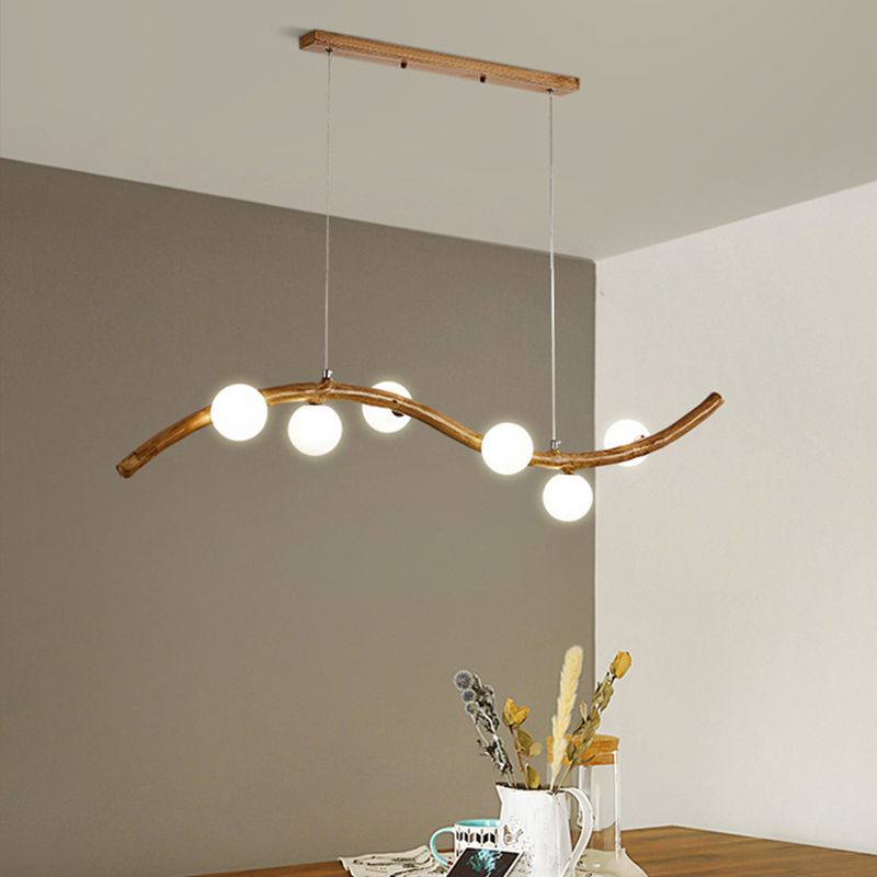 Modern Style Hanging Island Light Glass Hanging Lighting Fixture for Dining Room