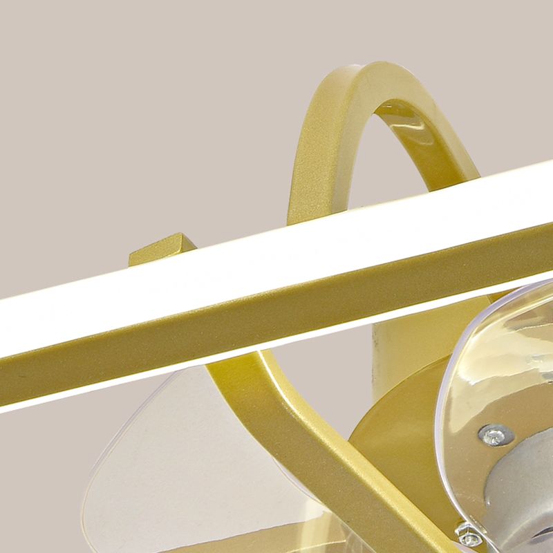 Kinderstil Geometrie Deckenventilator Leuchten Metall 2-Licht-LED-Flush Leuchten in Gold