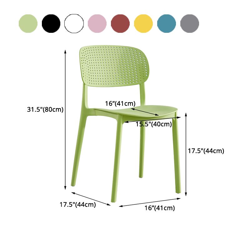 Silla escandinava de plástico para comedor, cocina, silla lateral con respaldo abierto