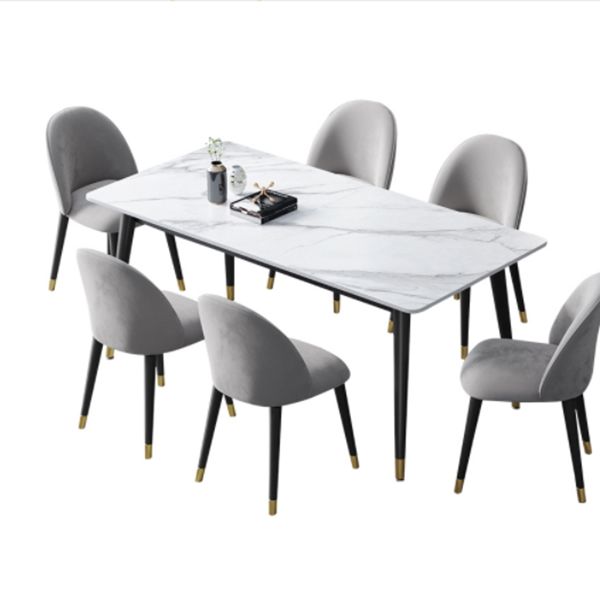 4 Legs Dining Site Table Contemporary Style Stone Dinette Table for Home