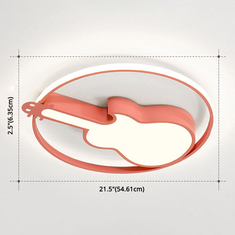 Guitar Flush Mount Ceiling Light 1 Light Metal Creative Flush Mount Ceiling Light for Bedroom