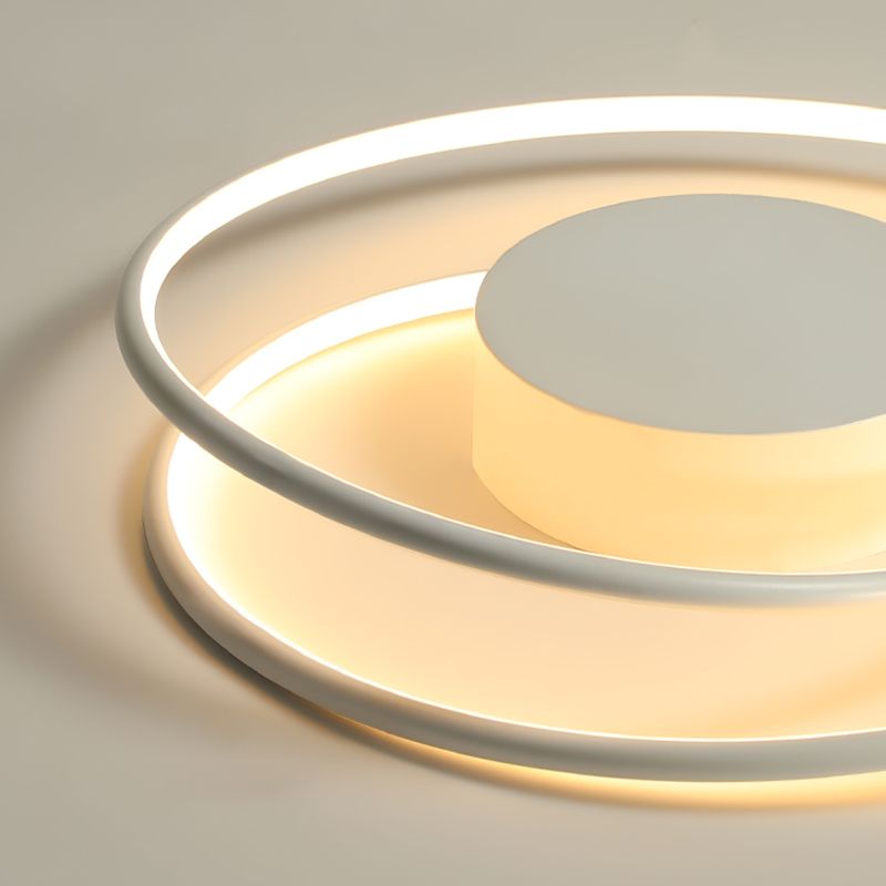 Line Shape LED Ceiling Lamp Modern Aluminium 1 Light Flush Mount for Study Bedroom