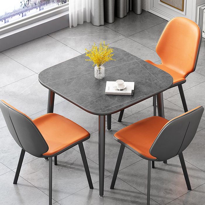 Mesa de comedor industrial de metal mesa de piedra sinterizada con 4 patas