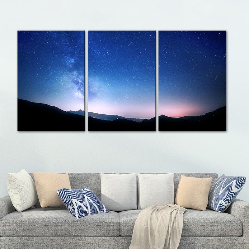 Magische sterrenhemel schilderij lichte kleur moderne stijl wanddecoratie voor eetkamer