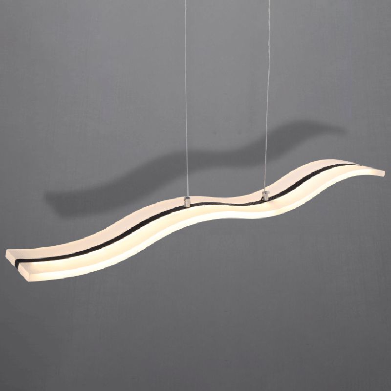 Acryl weiße LED-Insellicht im modernen präzisen Stil Edelstahl-Anhänger Licht für Esszimmer