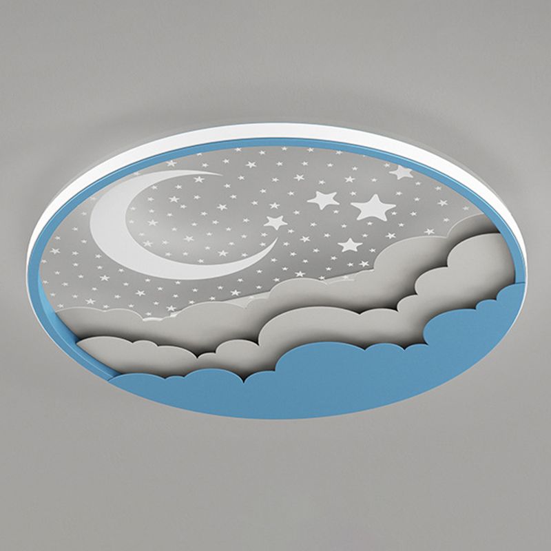 1 Light Circular Flush Mount Contemporary Metal Ceiling Light Fixture