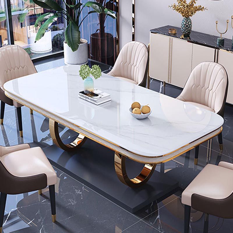 1/4/5/6 Pieces Dining Set Contemporary Rectangle Sintered Stone Dining Table Set