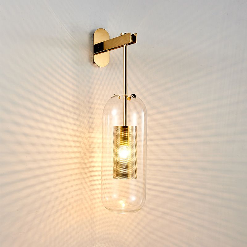 Modern Style Tubular Wall Lamp Light Glass 1 Light Wall Mounted Lighting