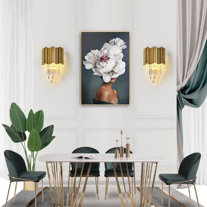 Postmoderne Flötenwandleuchter Metall 2-Licht