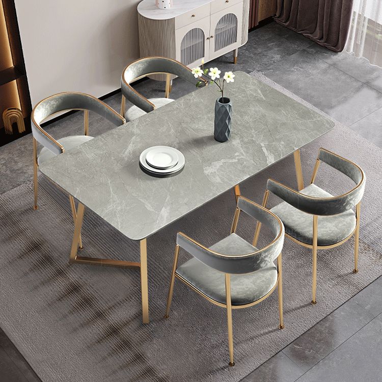 Nordic 1/5 Pieces Dining Set Rectangle Stone Dining Table for Dining Room