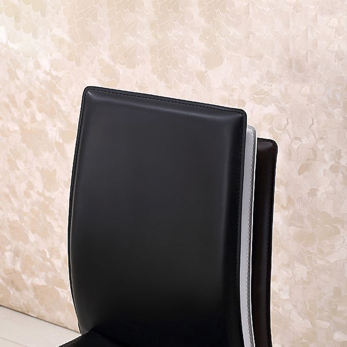 Sillas de comedor apilables de estilo minimalista, sillas de cuero con respaldo sólido para el hogar (juego de 2)