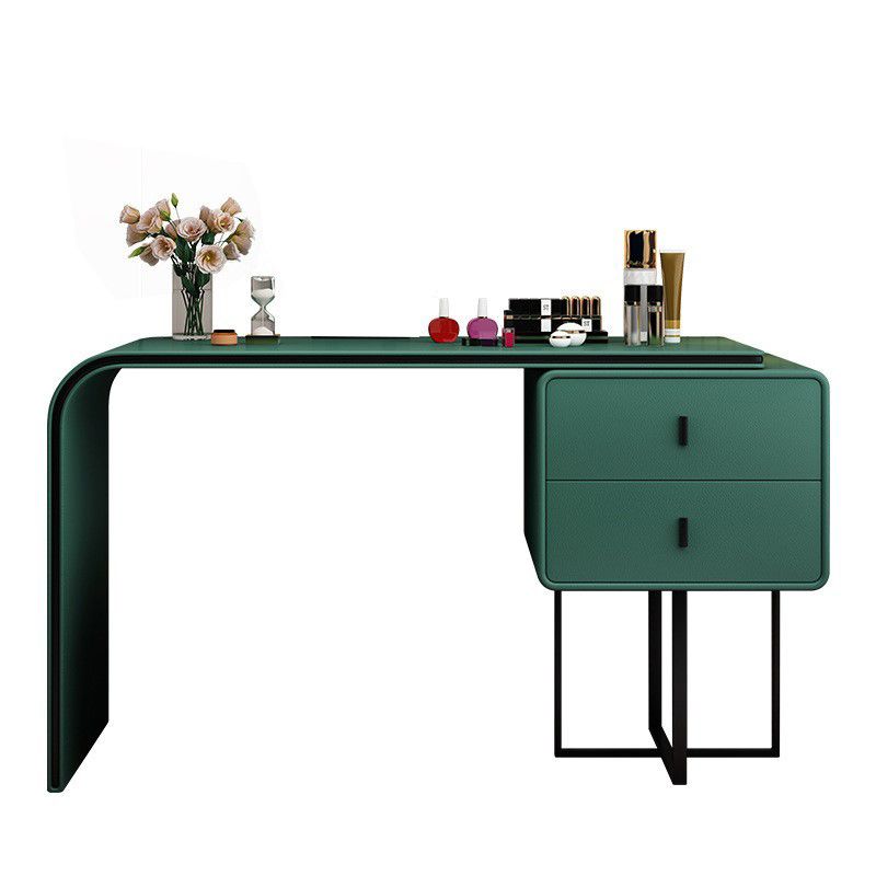 Glam Style 2-Drawer Solid Color Dressing Table Mirror Make-up Vanity