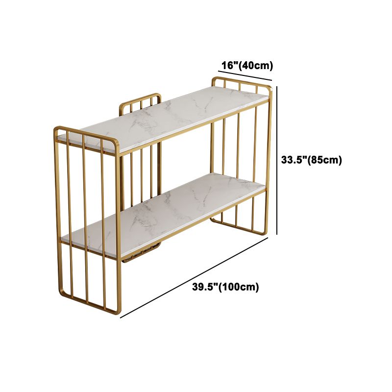 Metal Dining Room Sideboard Cabinet Glam Buffet Server Cabinet with Open Storage