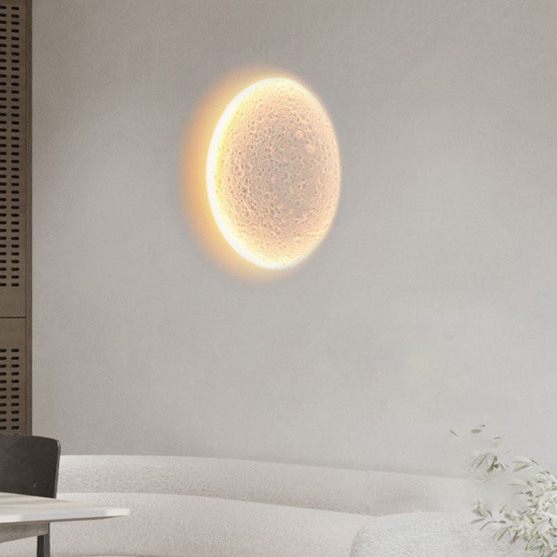 Simple Round Wall Lamps Stone Wall Light Fixtures for Living Room
