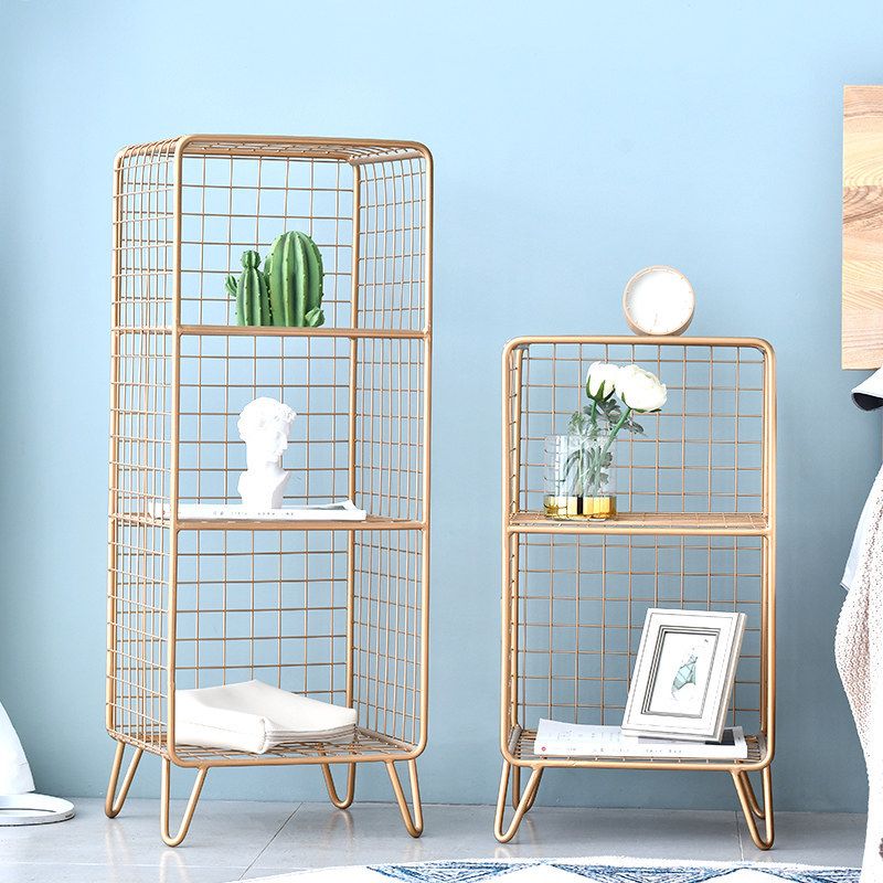 Modern Metal Bookshelf Standard Closed Back Bookcase in Burnish