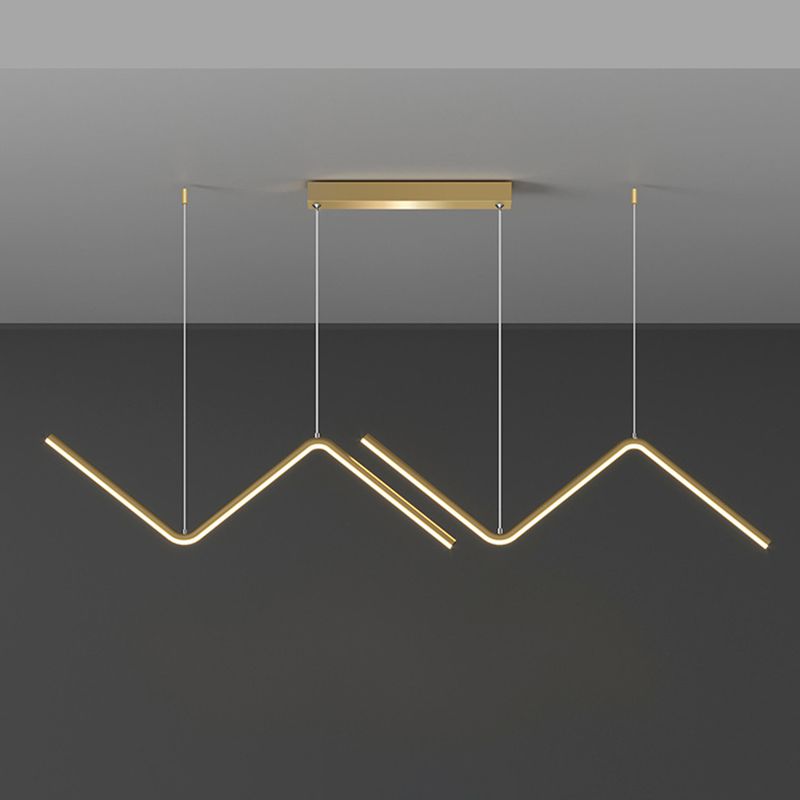 Geometric Lines Design Minimalism Island Light 35.5" Wide Nordic Style LED Suspension Lamp for Dining Room