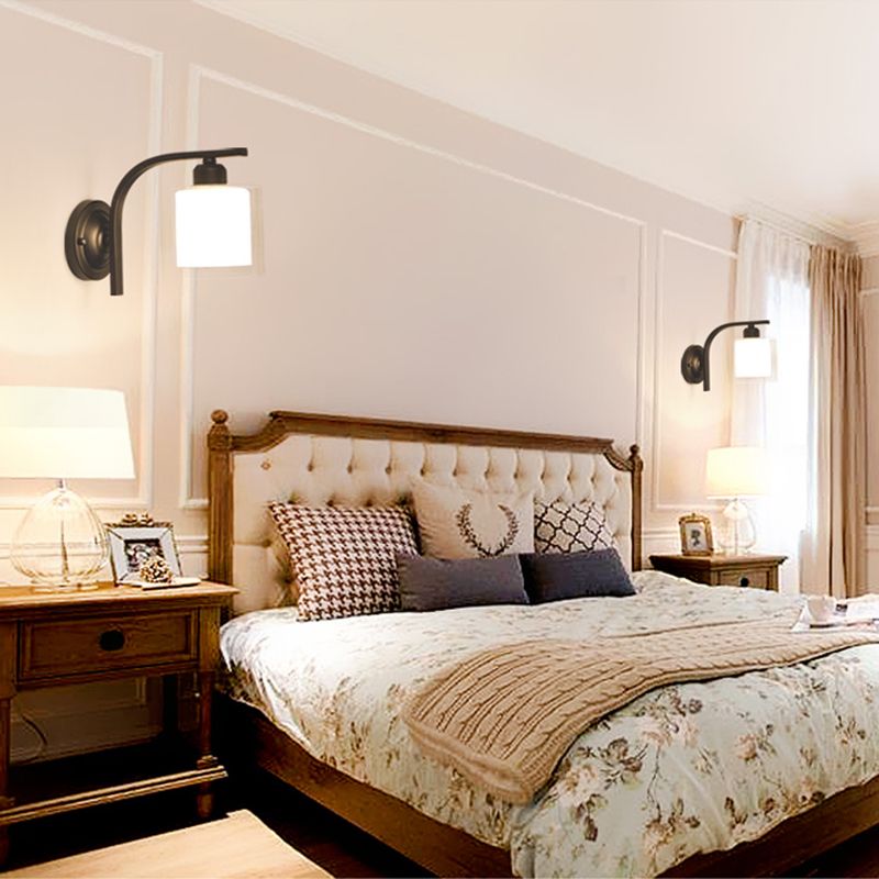 Black Clear Glass Wall Lamp Sconce Industrial Style Sconce Lamp for Living Room