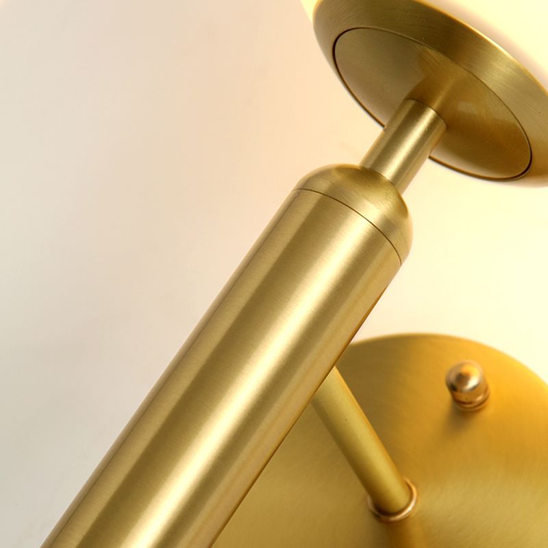 Metal Modern Wall Sconce Ball Shape Vanity Lamp with Glass Shade for Bathroom